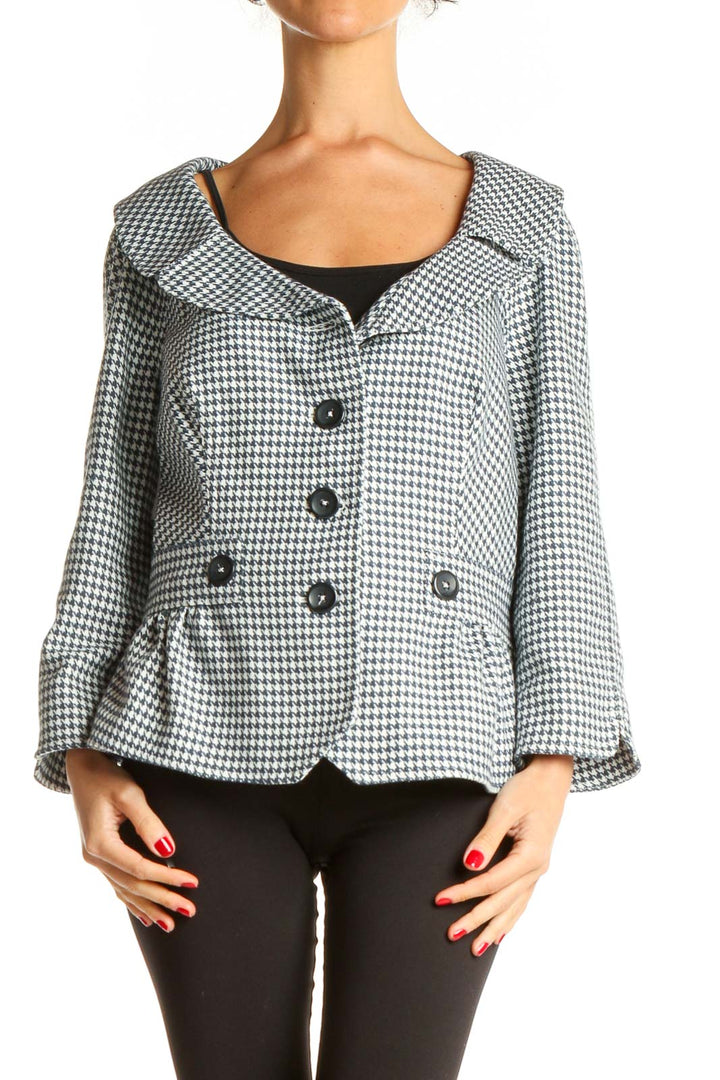 Blue and White Houndstooth Jacket