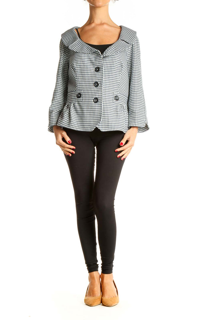 Blue and White Houndstooth Jacket