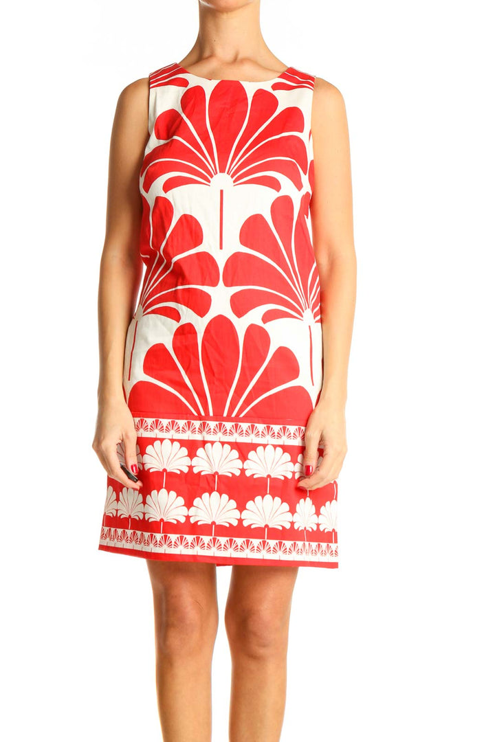 Red Printed A-Line Dress