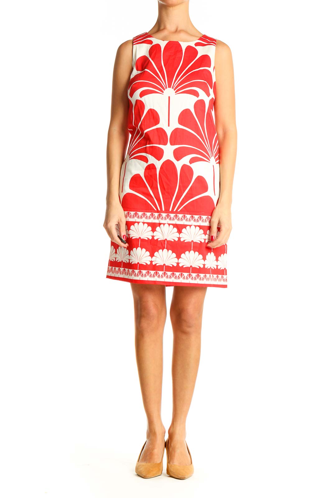 Red Printed A-Line Dress