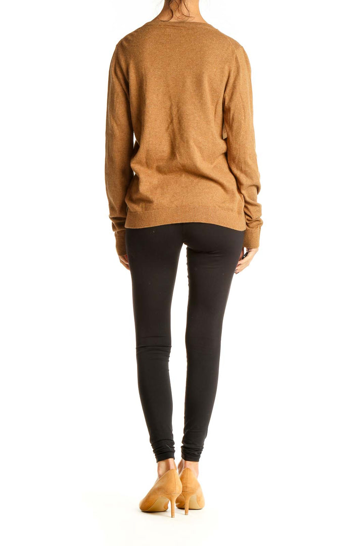 Brown Graphic Print All Day Wear Sweater