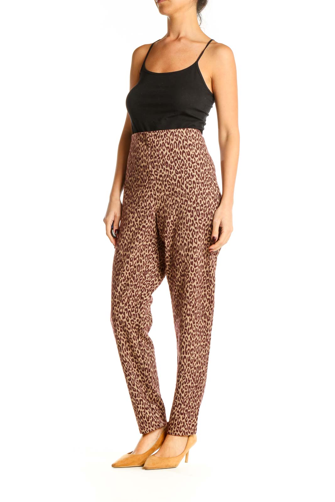 Brown Animal Print Trousers