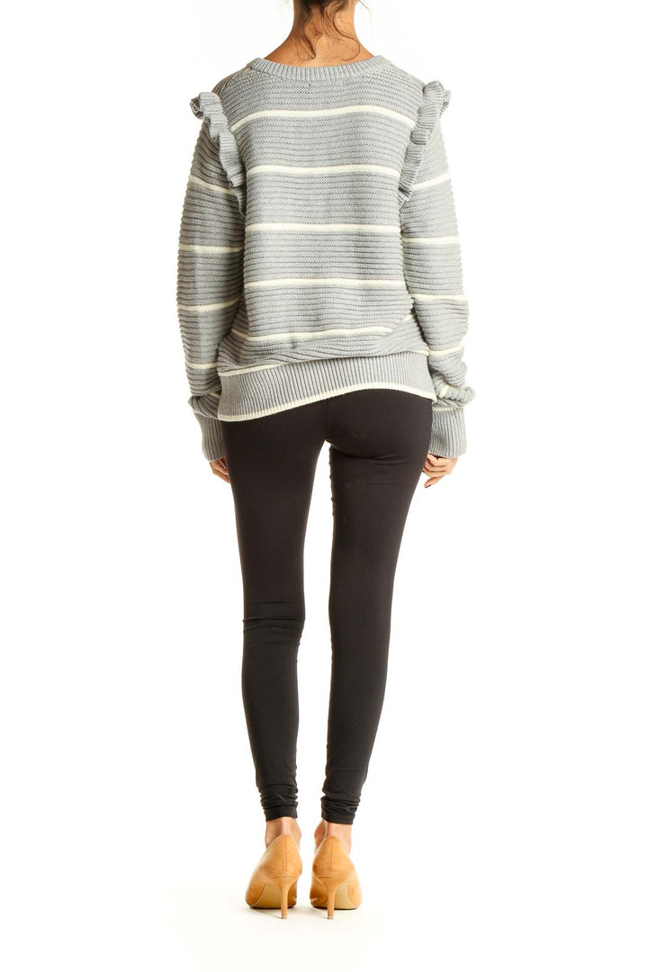 Gray Striped All Day Wear Sweater