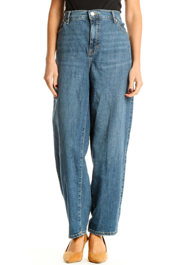 Blue Straight Leg Jeans