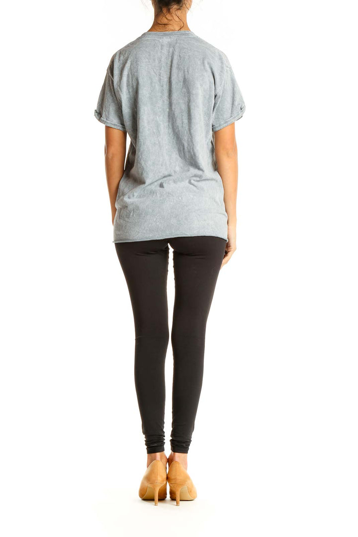 Gray Graphic Print All Day Wear Top