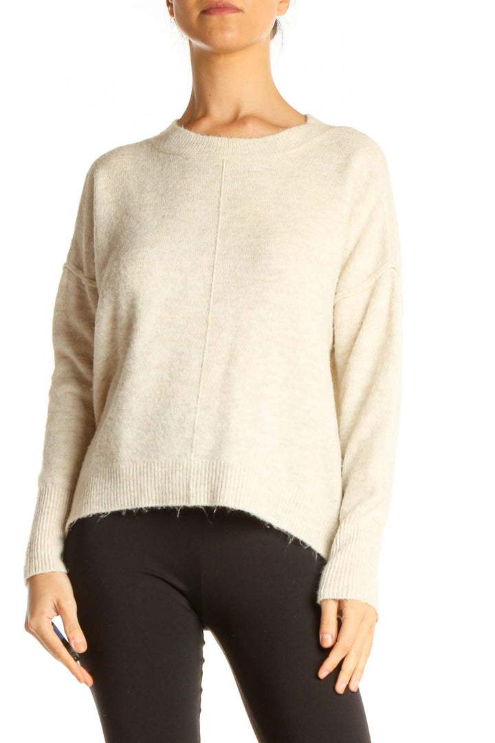 Beige All Day Wear Sweater