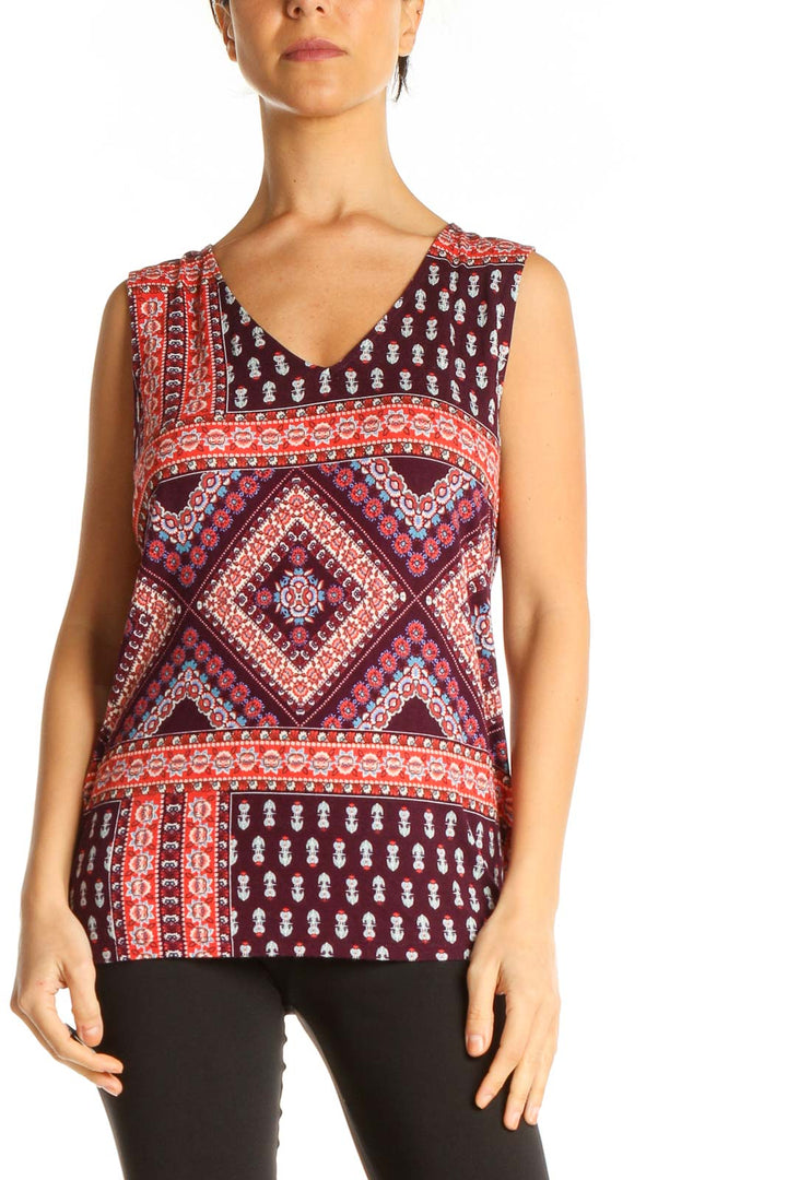 Pink Aztec Print Bohemian Top