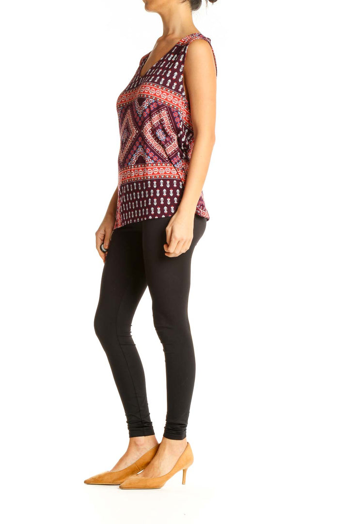 Pink Aztec Print Bohemian Top