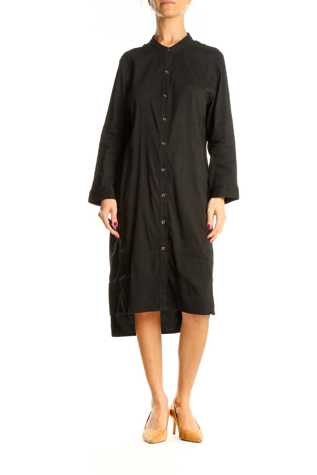 Black Button Up Shirt Dress