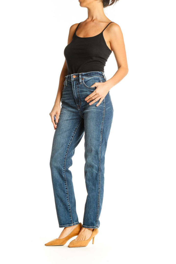 Blue Straight Leg Jeans