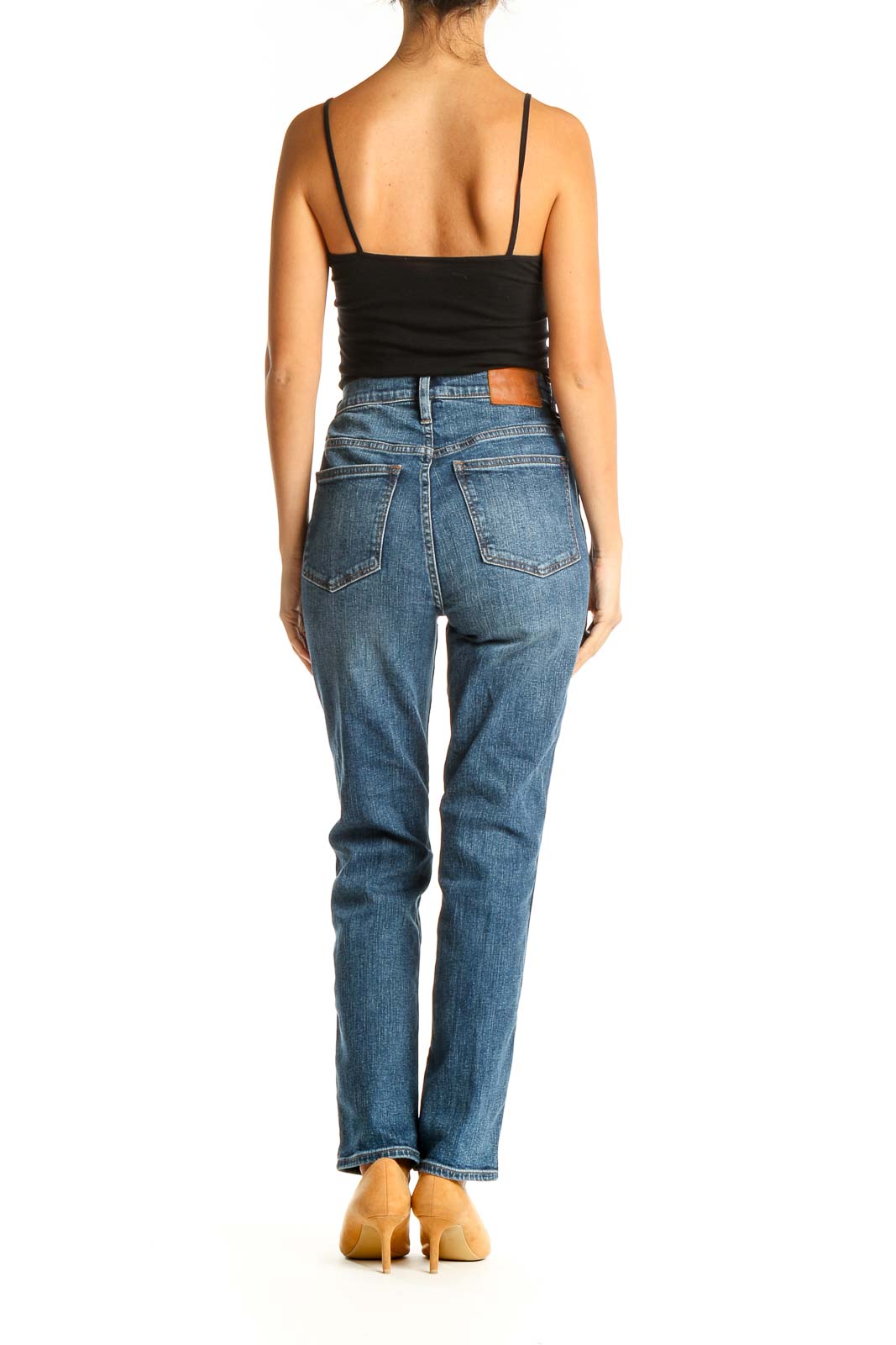 Blue Straight Leg Jeans