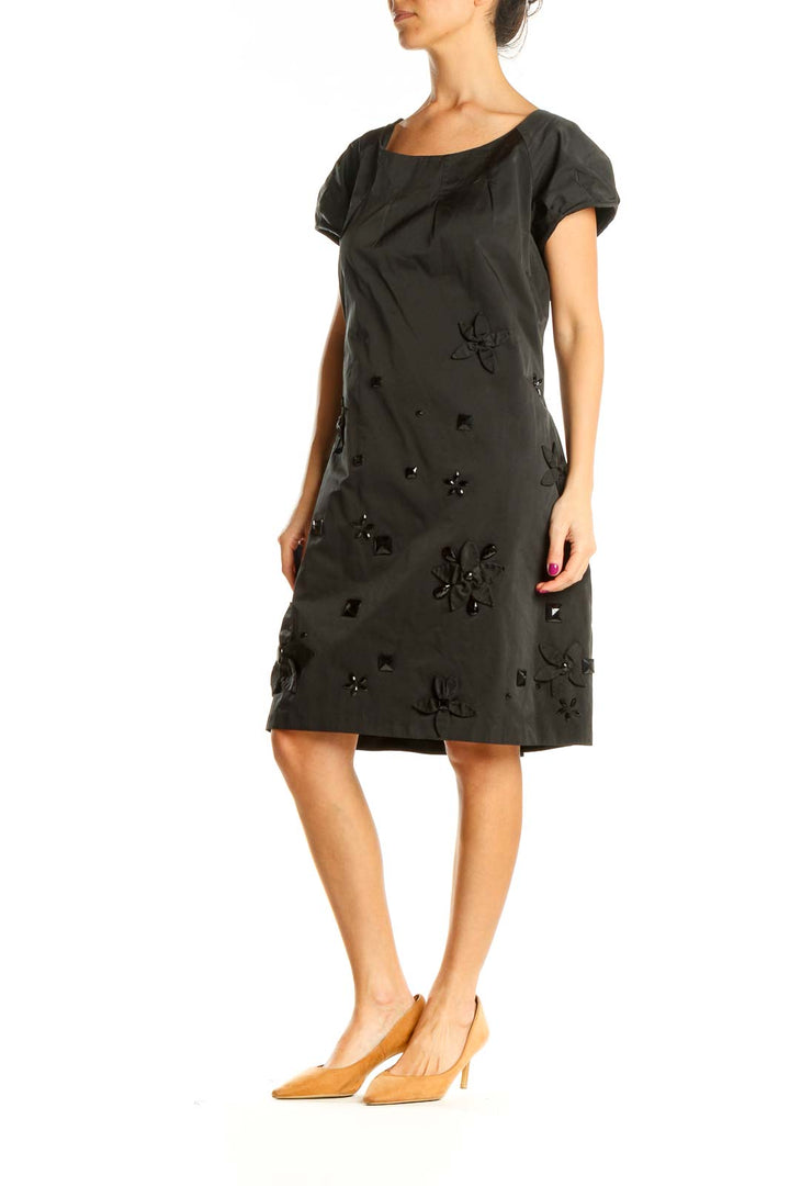 Black Sequin Retro Shift Dress