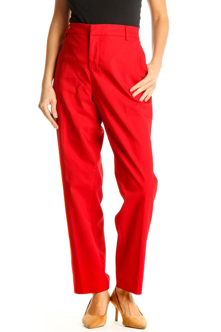 Red Casual Trousers