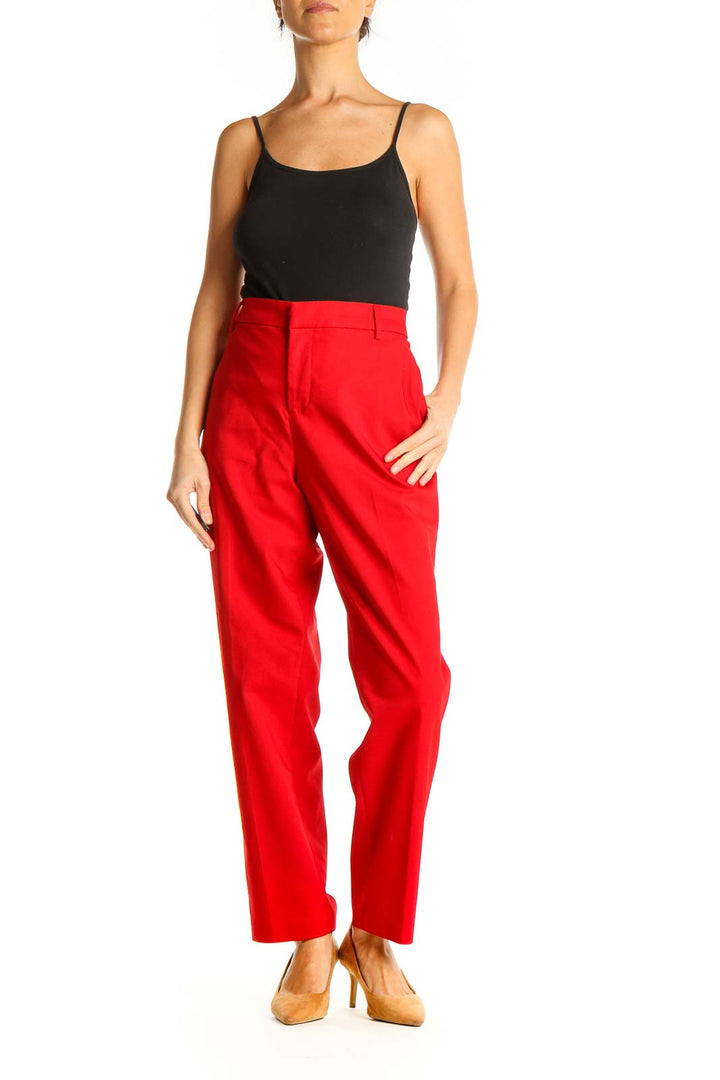 Red Casual Trousers