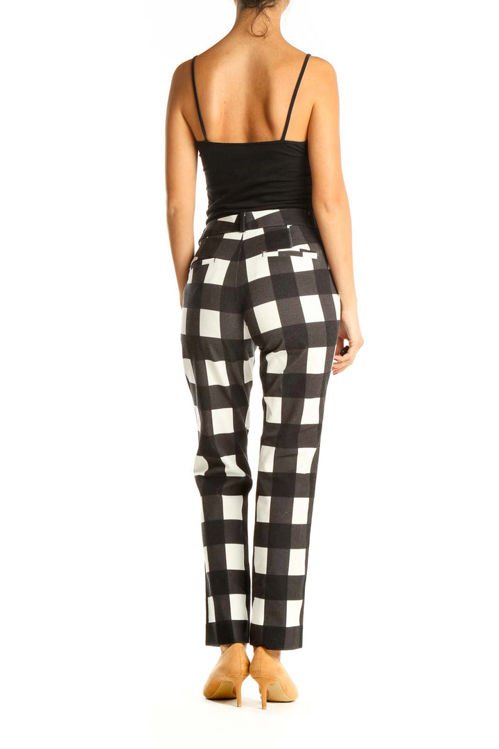 Black Checkered All Day Wear Trousers