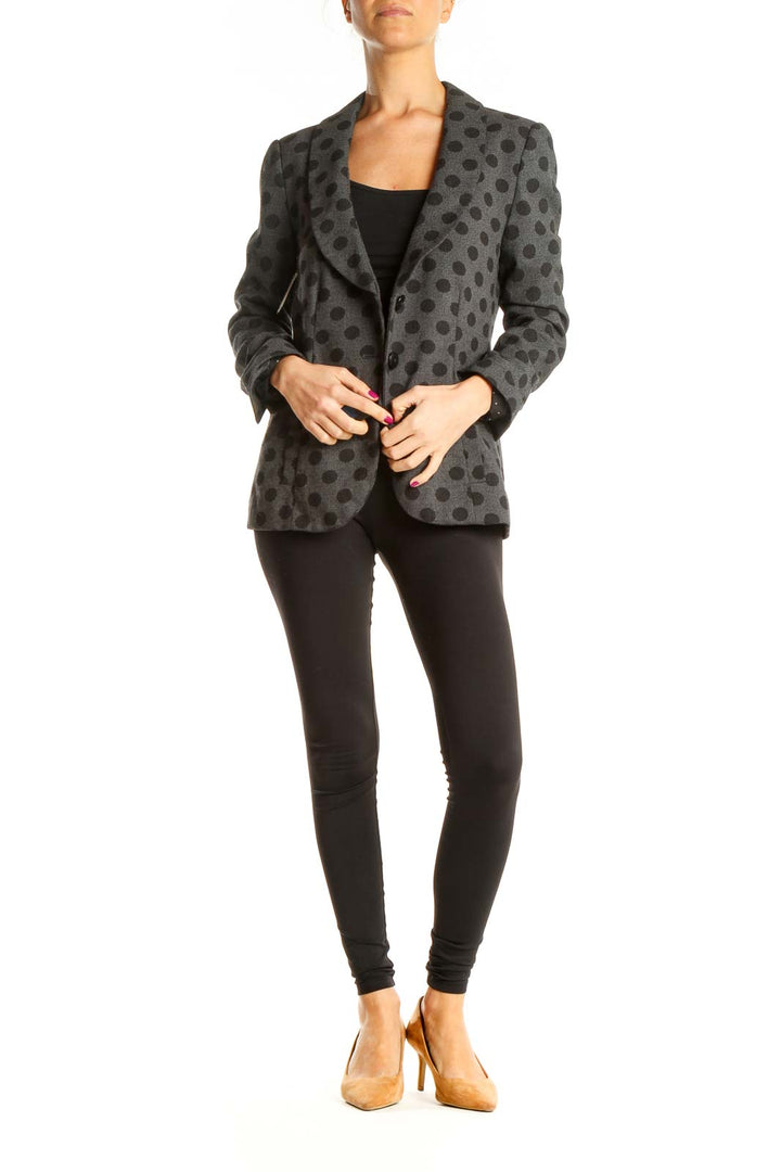 Gray Polka Dot Blazer