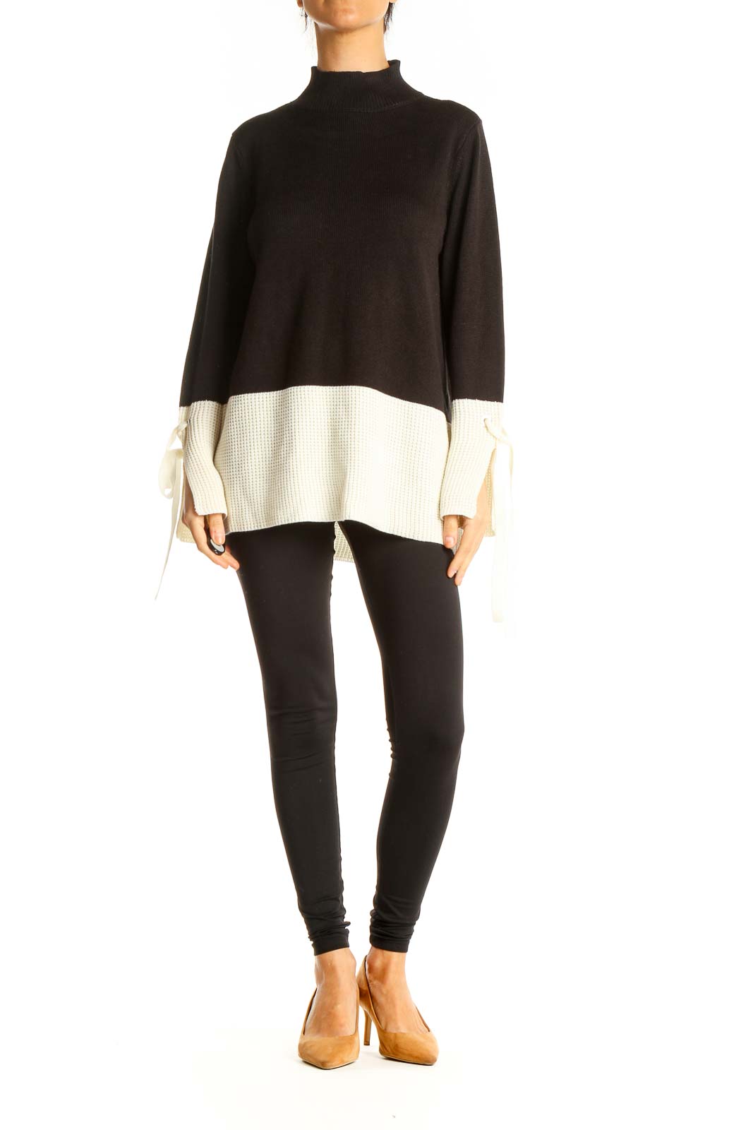 Black Colorblock Brunch Sweater