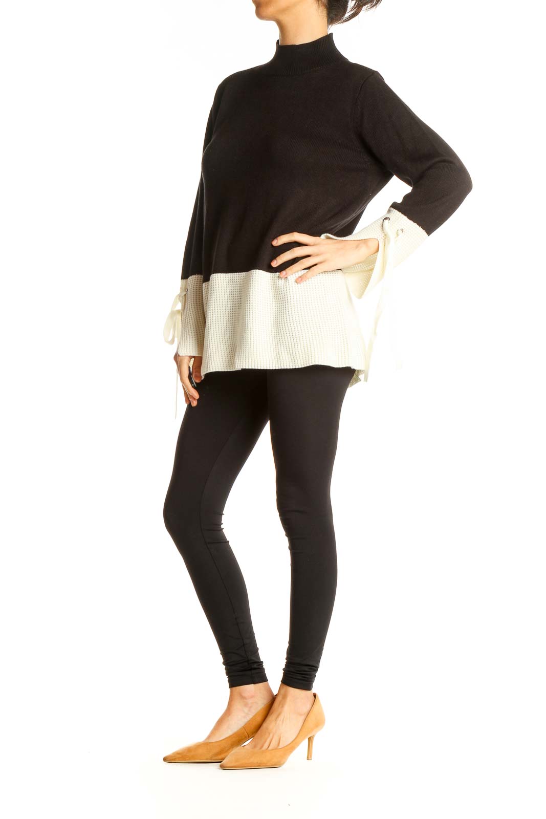 Black Colorblock Brunch Sweater