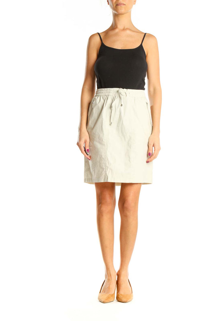 Beige Casual Skirt