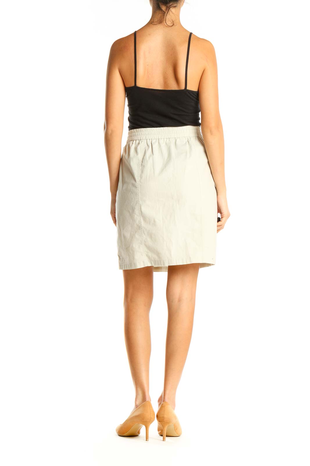 Beige Casual Skirt