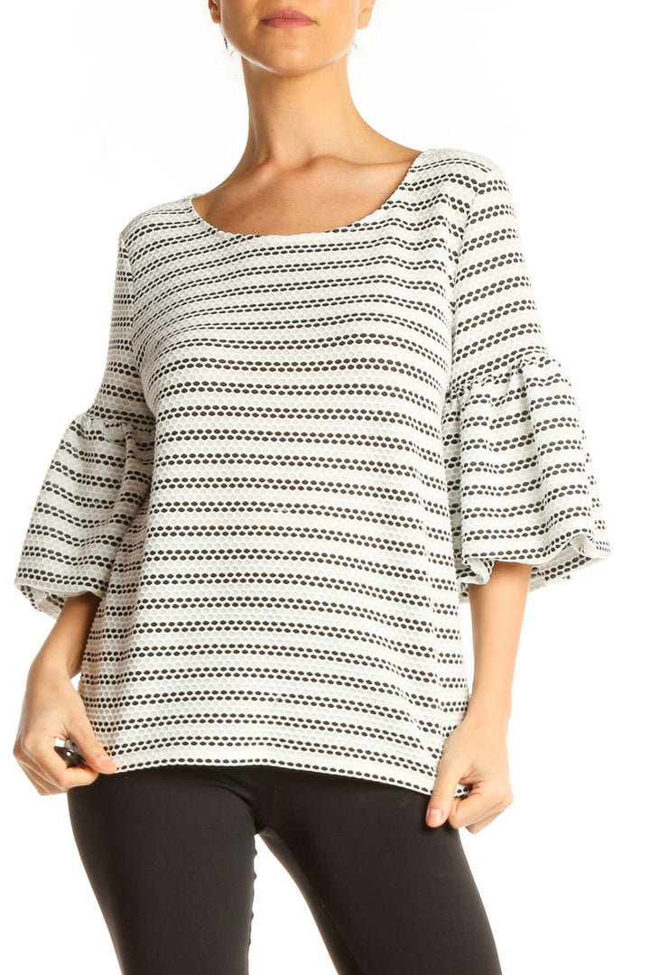 White Striped Brunch Top