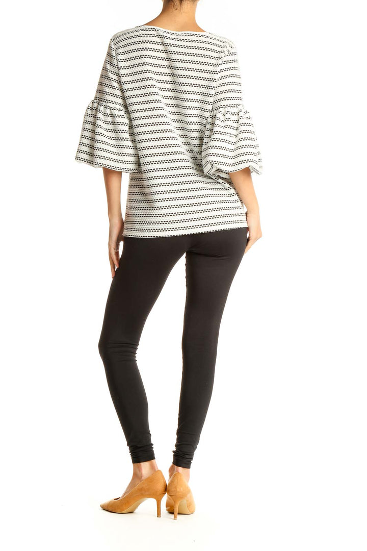 White Striped Brunch Top