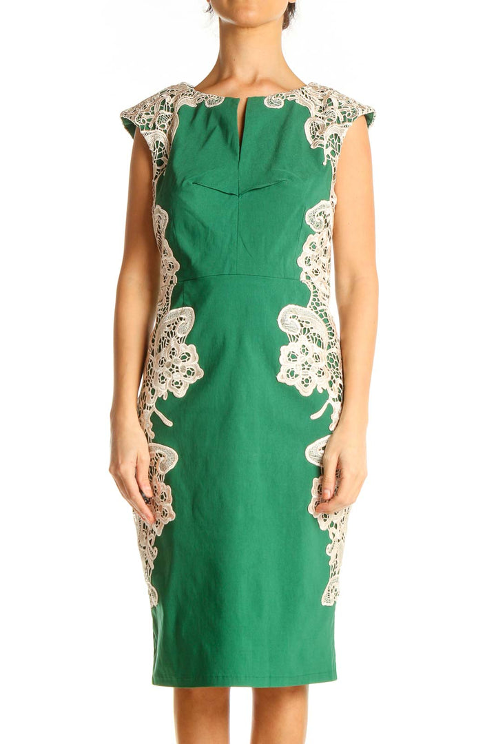 Green Lace Sheath Dress