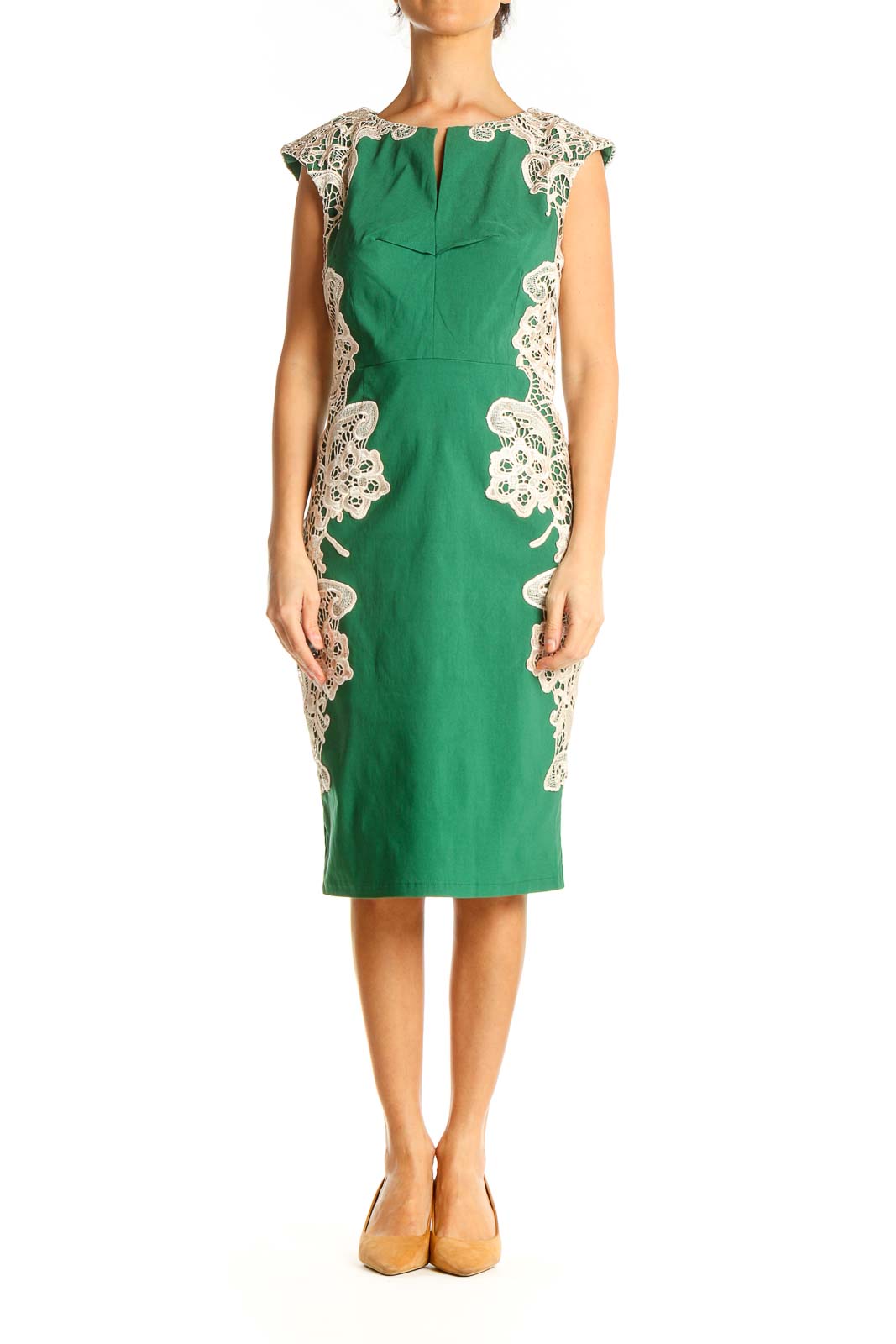 Green Lace Sheath Dress