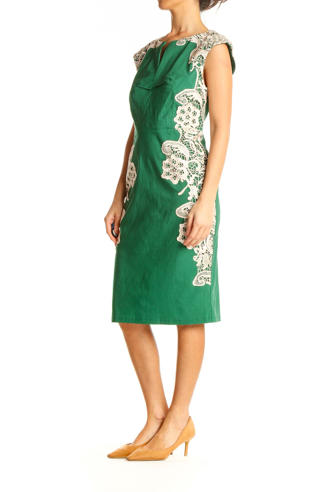 Green Lace Sheath Dress