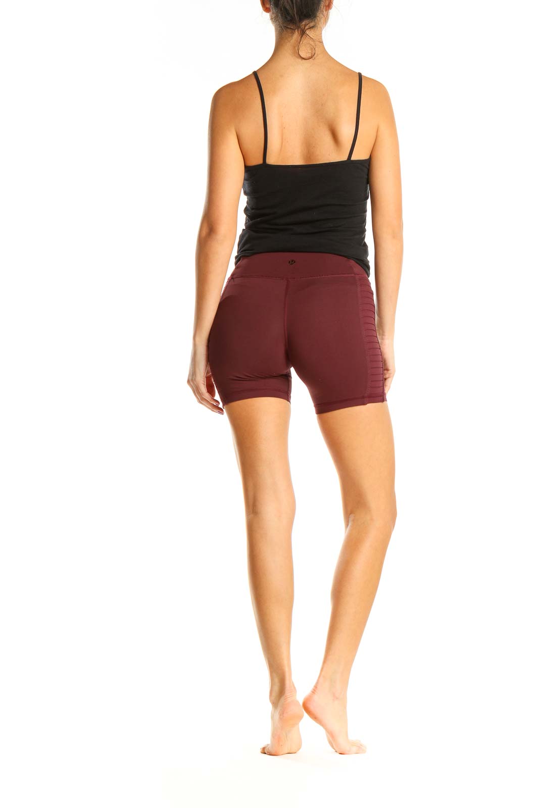 Red Solid Activewear Shorts