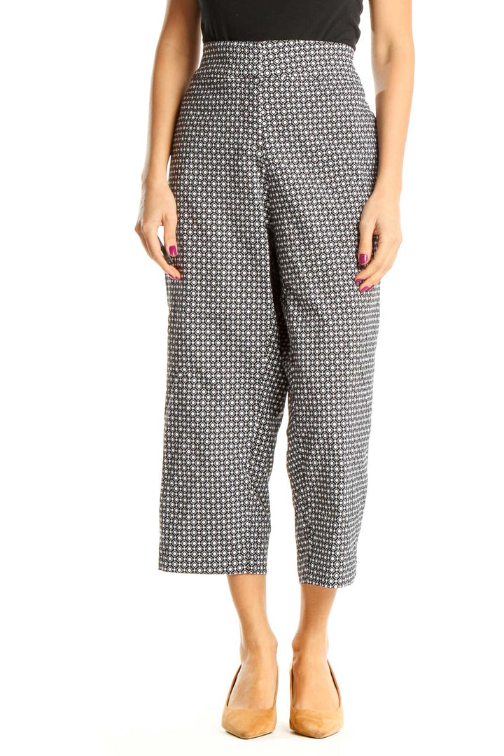 Gray Printed All Day Wear Trousers