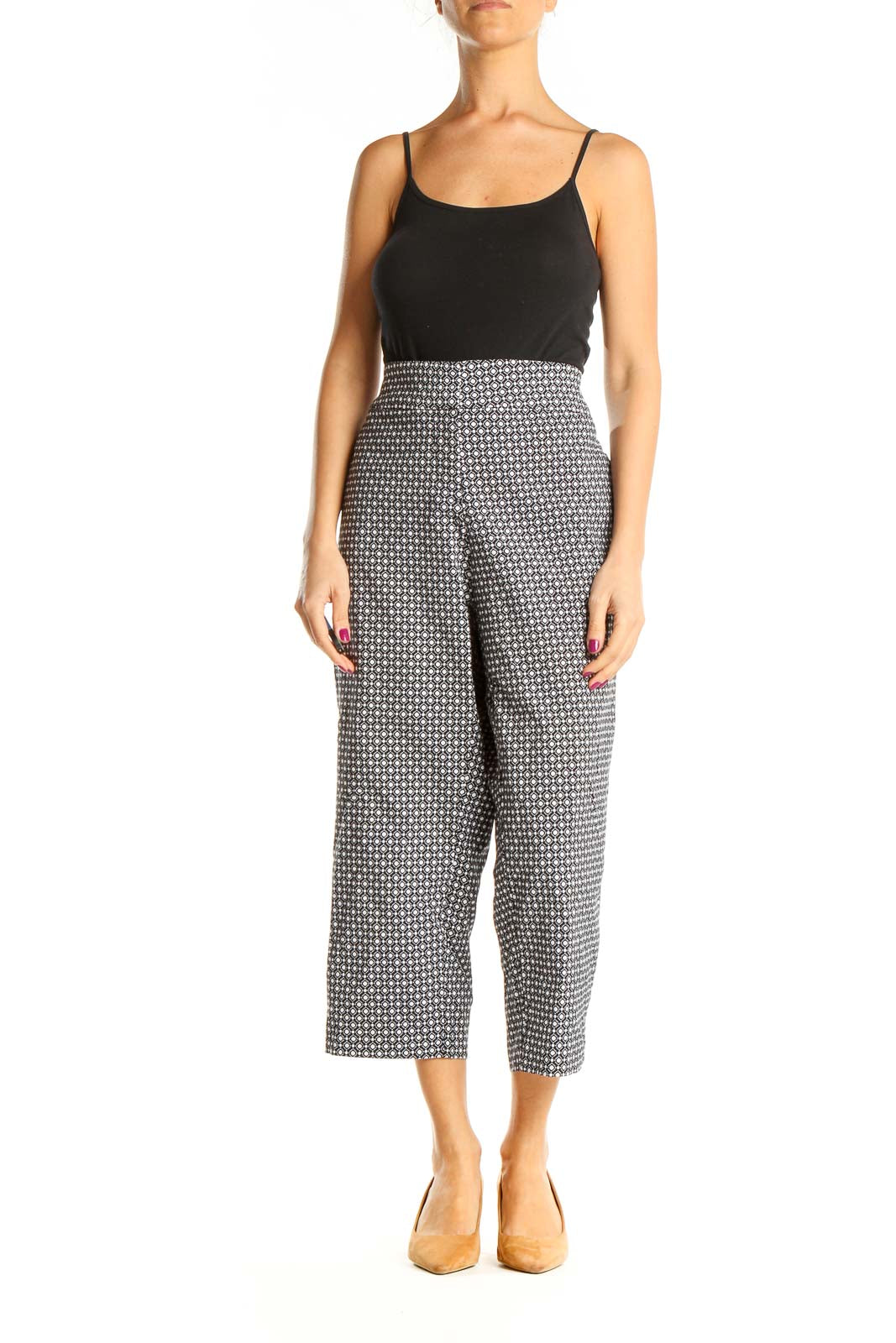 Gray Printed All Day Wear Trousers