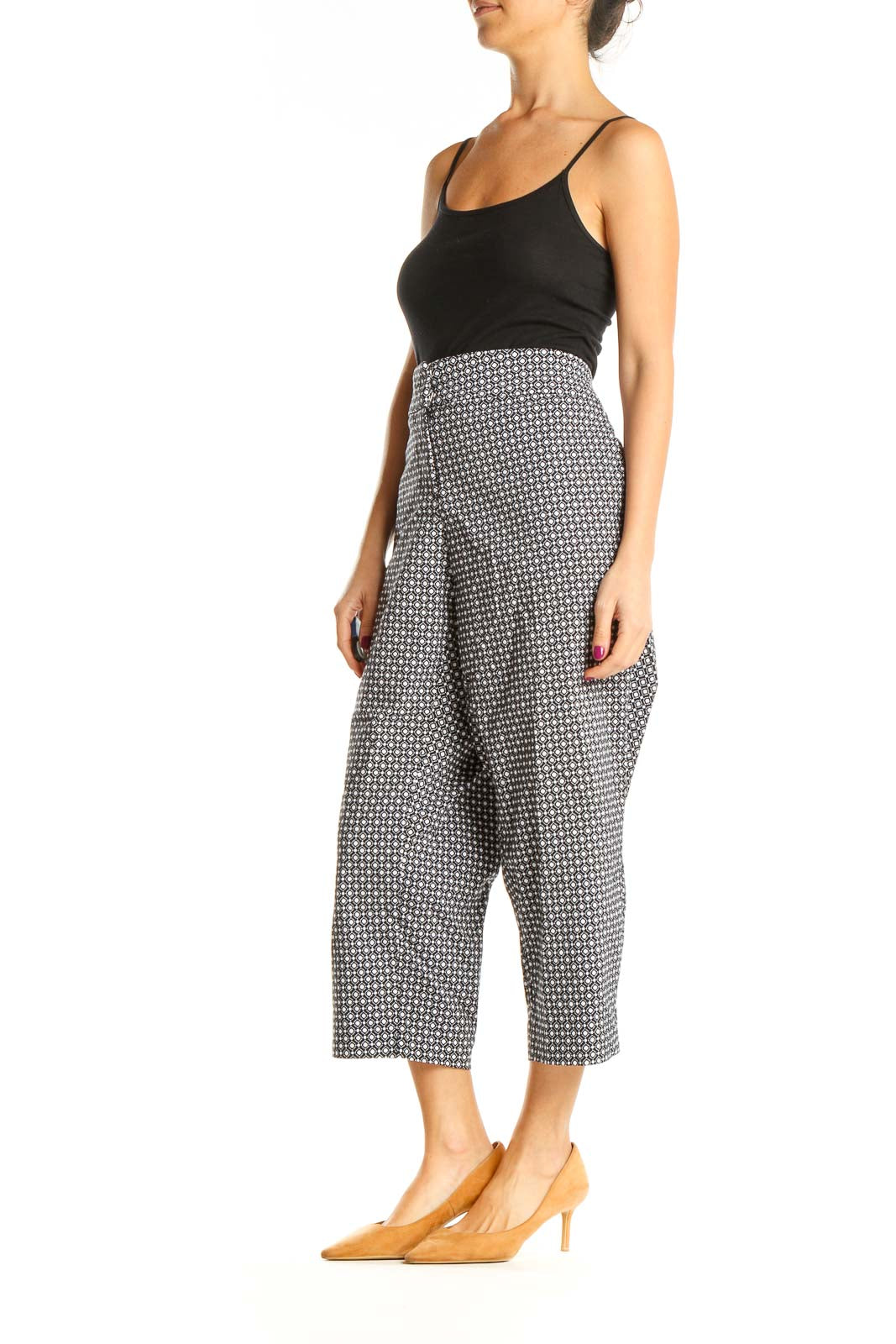 Gray Printed All Day Wear Trousers