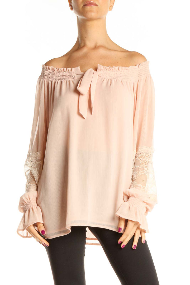 Pink Bohemian Off Shoulder Top