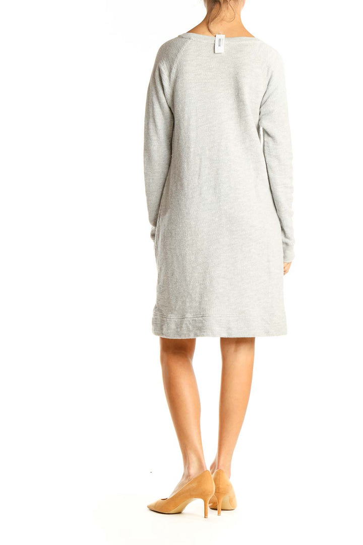 Gray Classic Sweater Sequin Shift Dress