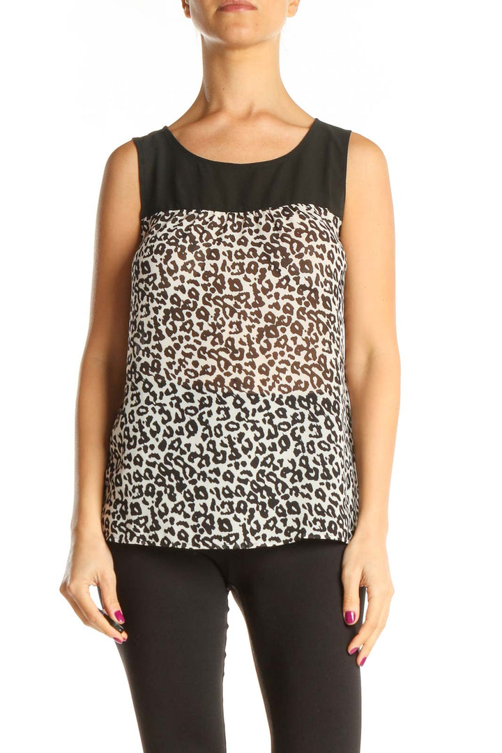 Brown Animal Print Casual Top