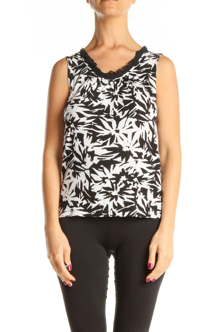 White Printed Holiday Tank Top