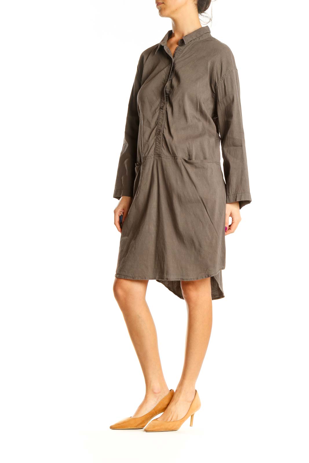 Brown Classic Shift Dress