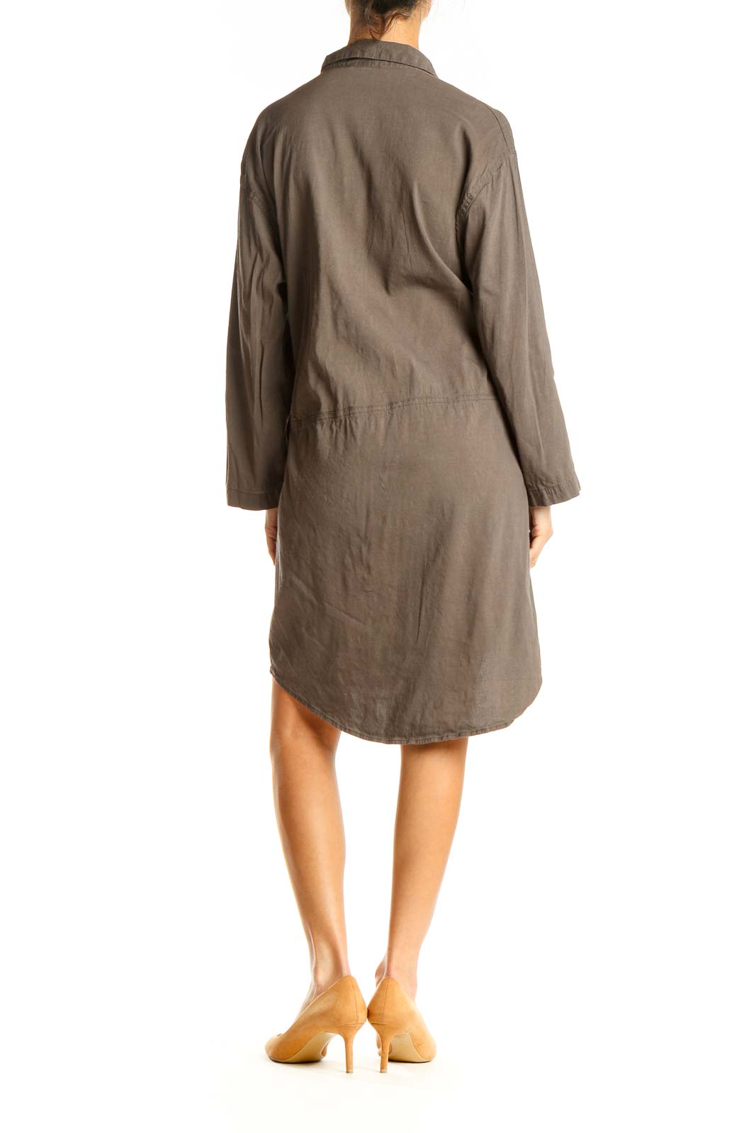 Brown Classic Shift Dress