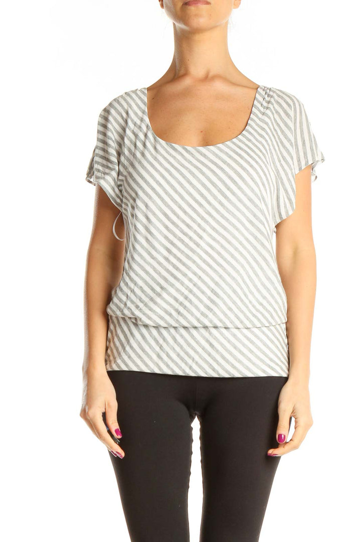 White Striped All Day Wear Top