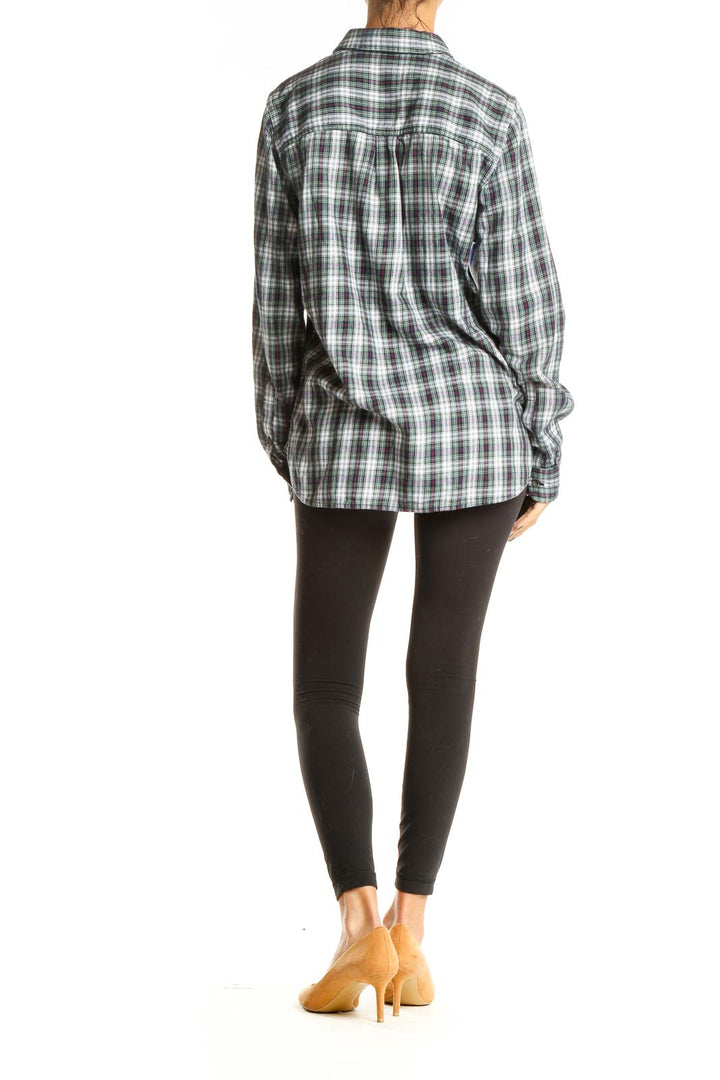 Gray Green Checkered All Day Wear Top