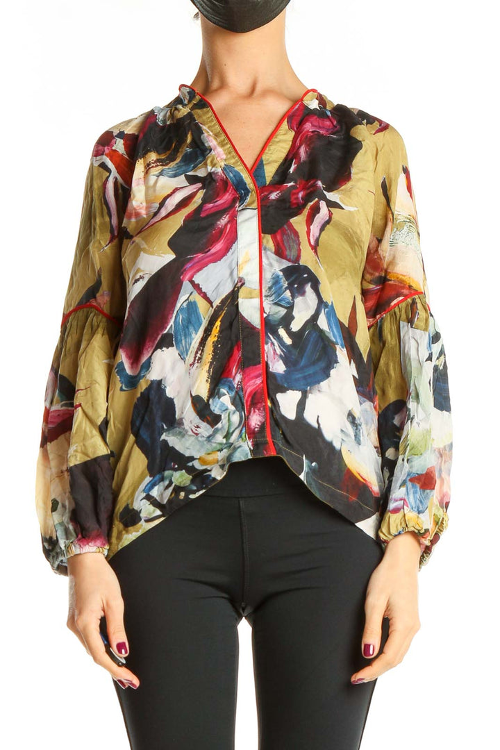 Multicolor Printed Retro Blouse