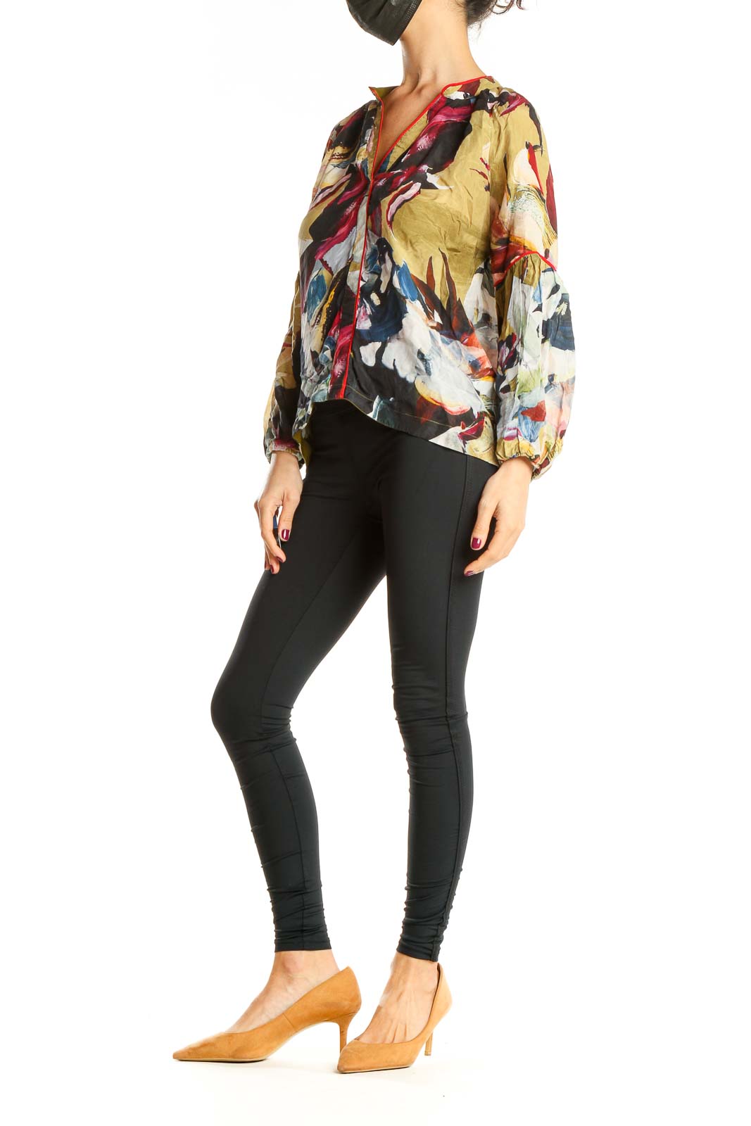 Multicolor Printed Retro Blouse