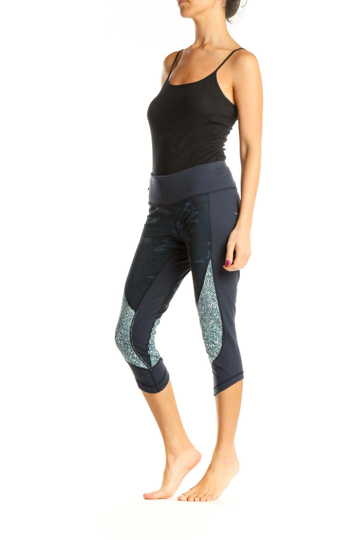 Blue Printed Activewear Leggings