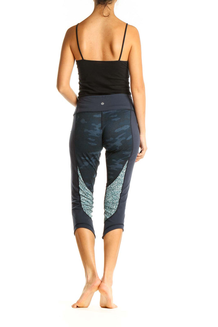 Blue Printed Activewear Leggings