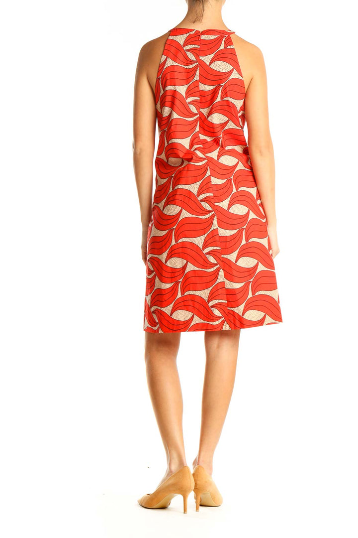 Red Printed Sheath Dress