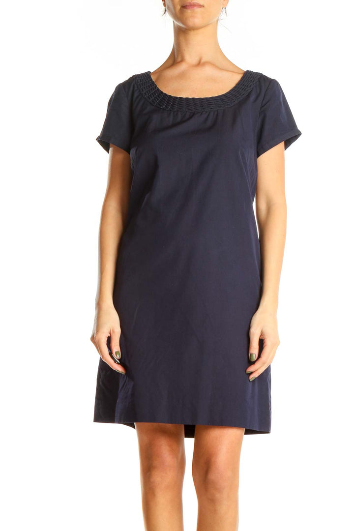 Blue Classic Cotton & Silk Dress