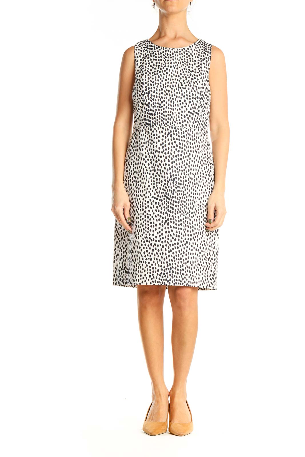 White Polka Dot Classic Dress