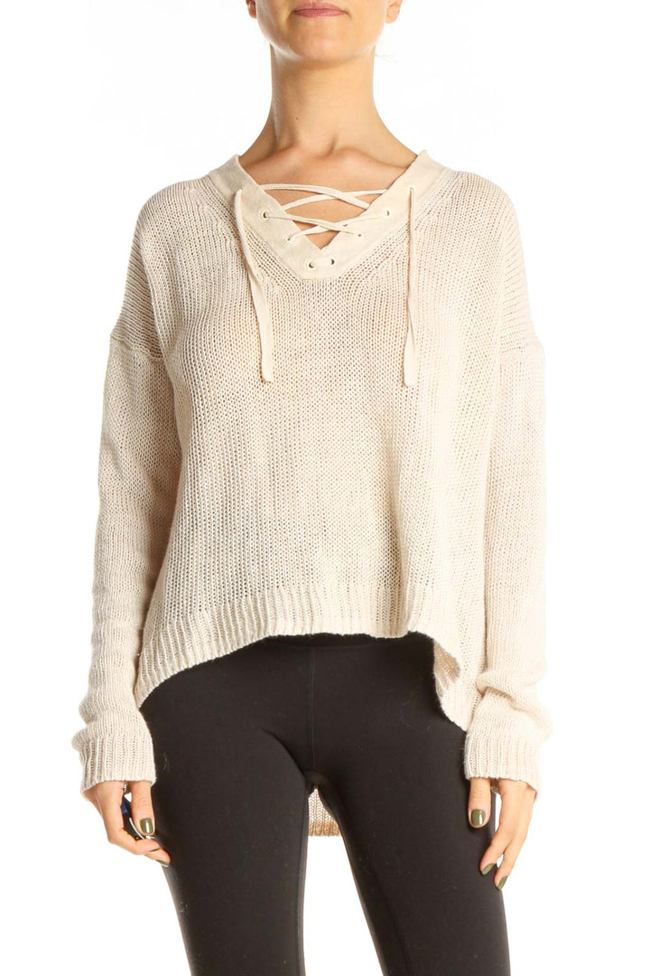 Beige All Day Wear Sweater