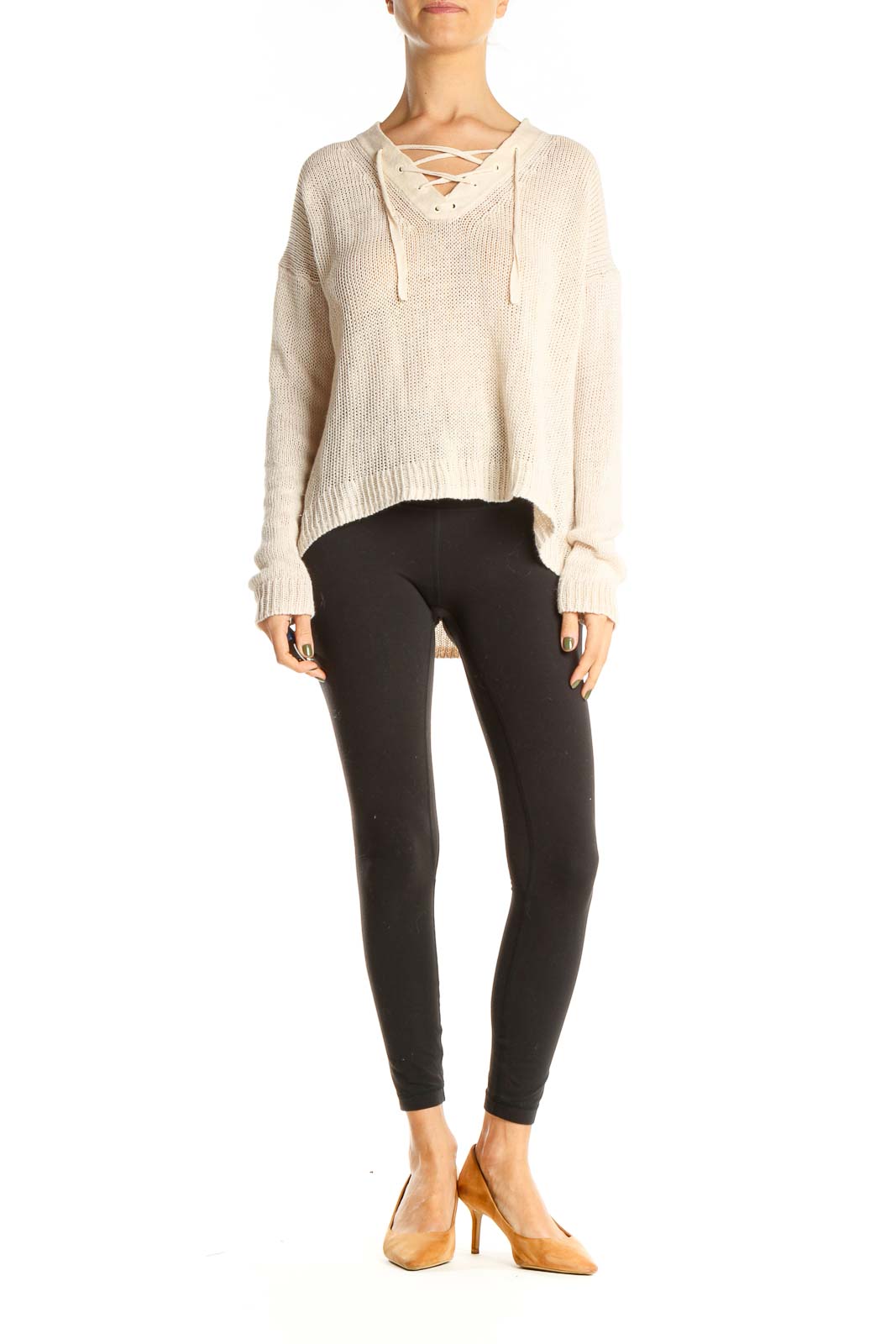 Beige All Day Wear Sweater